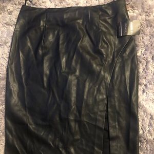 Black leather skirt